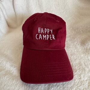 Happy Camper Maroon Baseball Cap